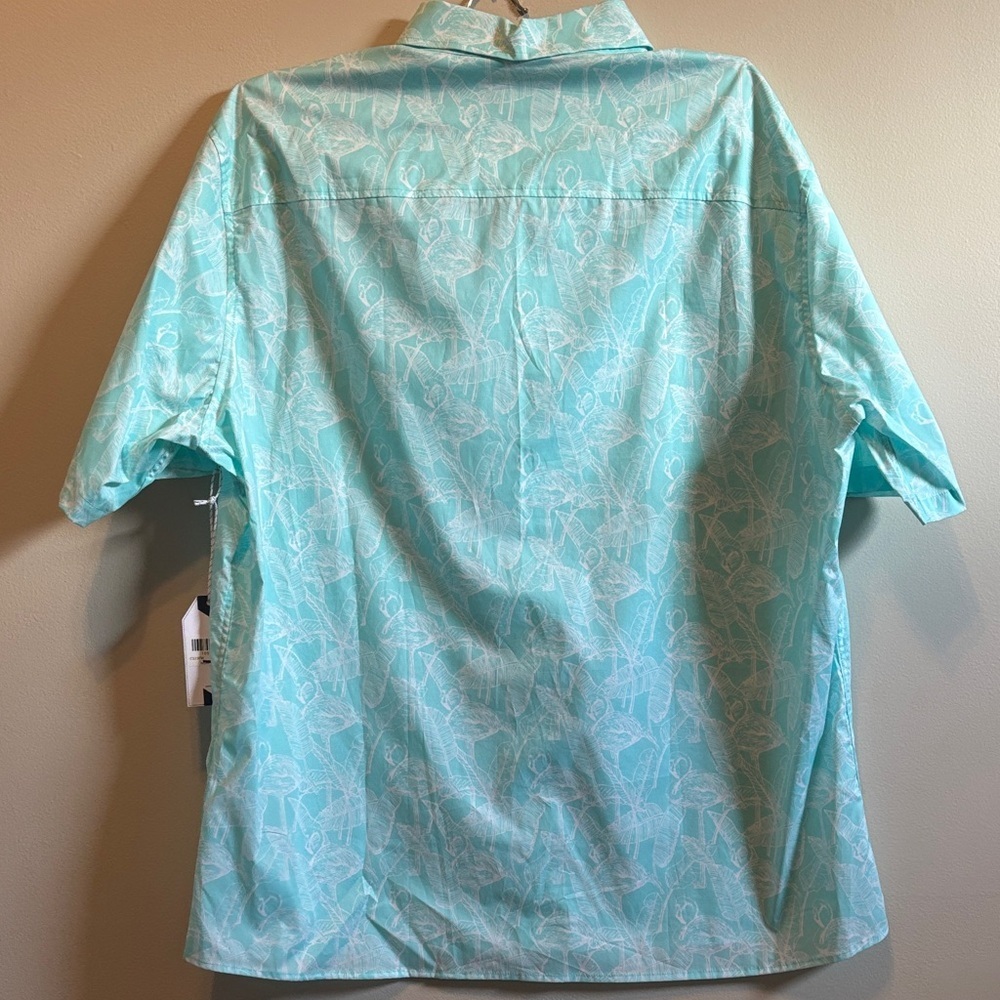Aqua Patterned Short Sleeve Shirt - Picture 4 of 4